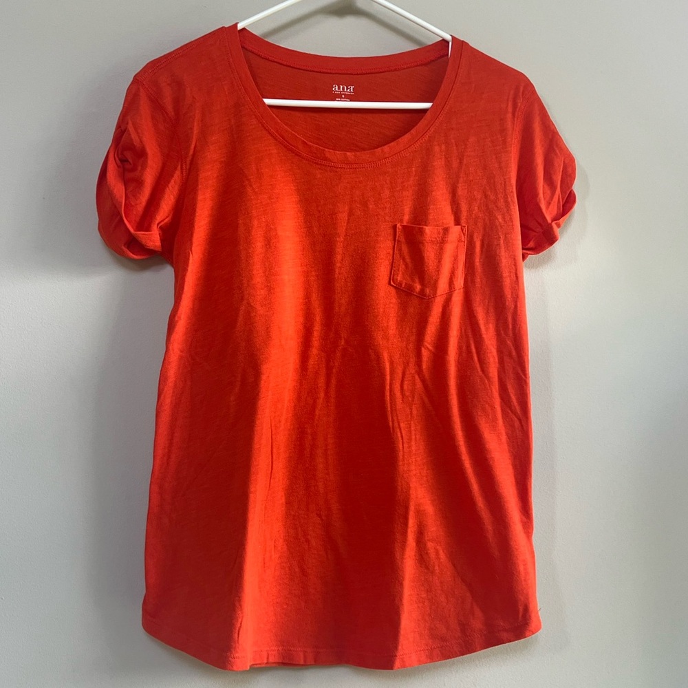 A.N.A Burnt Orange Short Sleeve Tee with Pocket Small (S)